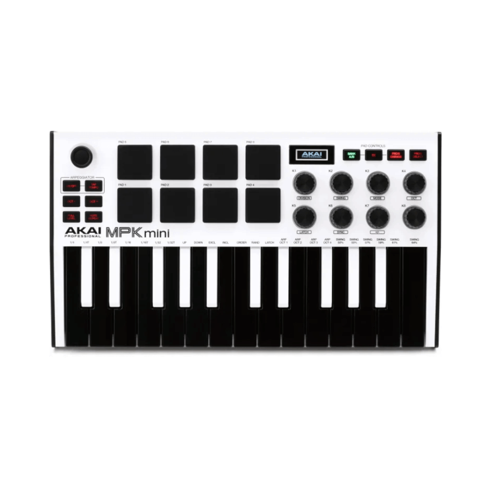 มิดี้คอนโทรลเลอร์ AKAI MPK MINI MK3  คีย์บอร์ด 25 คีย์ (สีขาว)